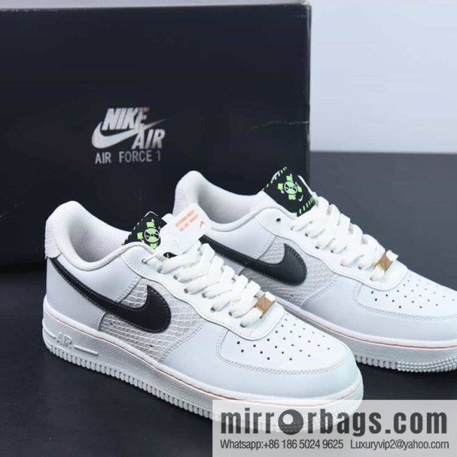 Nike Air Force 1 \'07 Low \"Sail Snakeskin\" Air Force One \"leather (fabric) beige snake pattern dark gray\" item number: FN8892-191