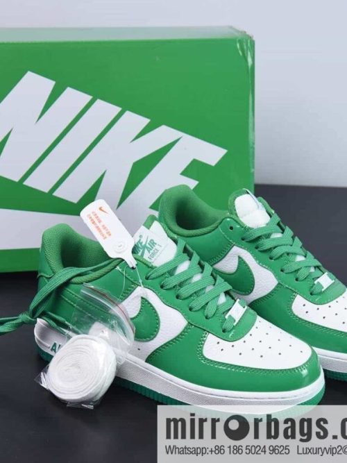 Nike Air Force 1 Low white and green patent leather Air Force No. 1 low-top sports and leisure shoes, item number: HP3656-511