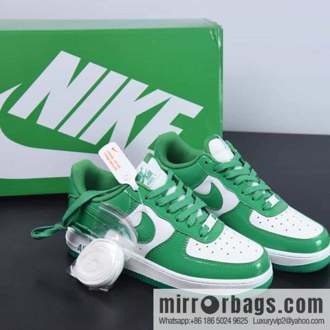 Nike Air Force 1 Low white and green patent leather Air Force No. 1 low-top sports and leisure shoes, item number: HP3656-511