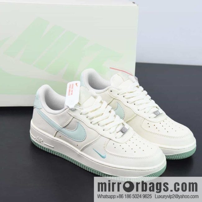 Nike Air Force 1 Low Air Force One low-top sports and leisure shoes, double hook, beige blue, item number: ME0112 555