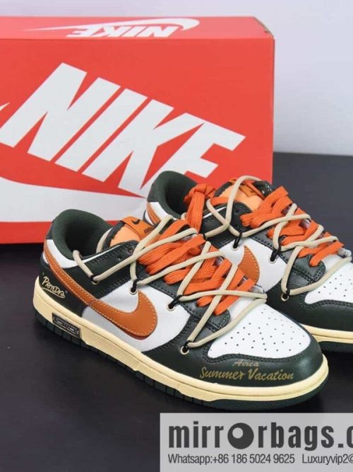 NK Dunk Low custom color scheme white black orange strap deconstruction low-top sports and leisure board shoes item no. DD1391-300