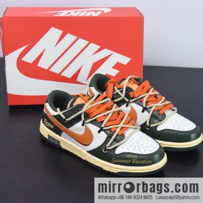 NK Dunk Low custom color scheme white black orange strap deconstruction low-top sports and leisure board shoes item no. DD1391-300