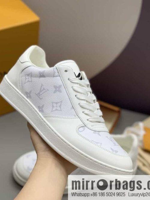 LV/Louis Vuitton men\'s casual shoes with leather patchwork