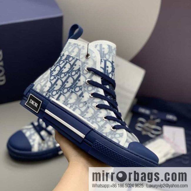 DIOR Dior uses black transparent mesh to carefully make B23 high-top shoes