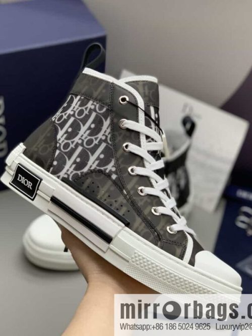 DIOR Dior uses black transparent mesh to carefully make B23 high-top shoes
