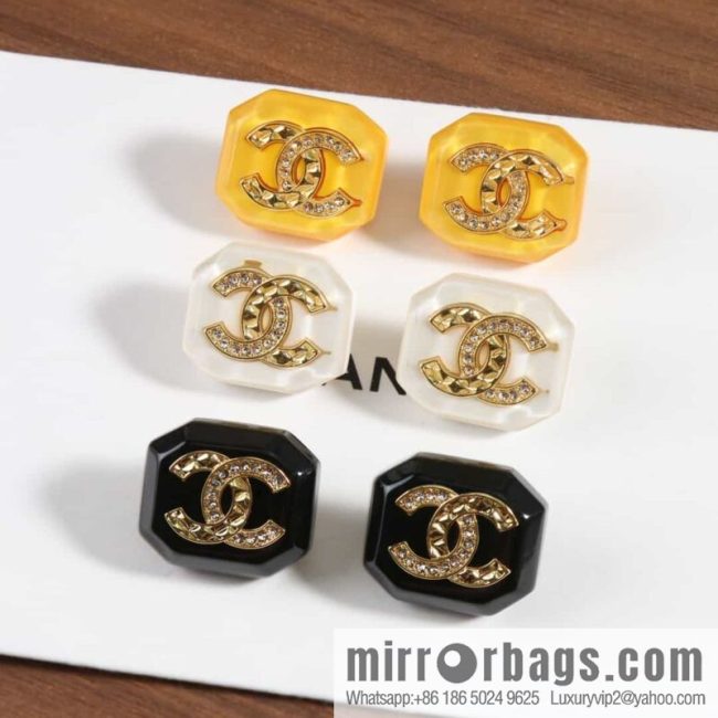 New ☑️ Chanel C1 double c octagonal acrylic stud earrings