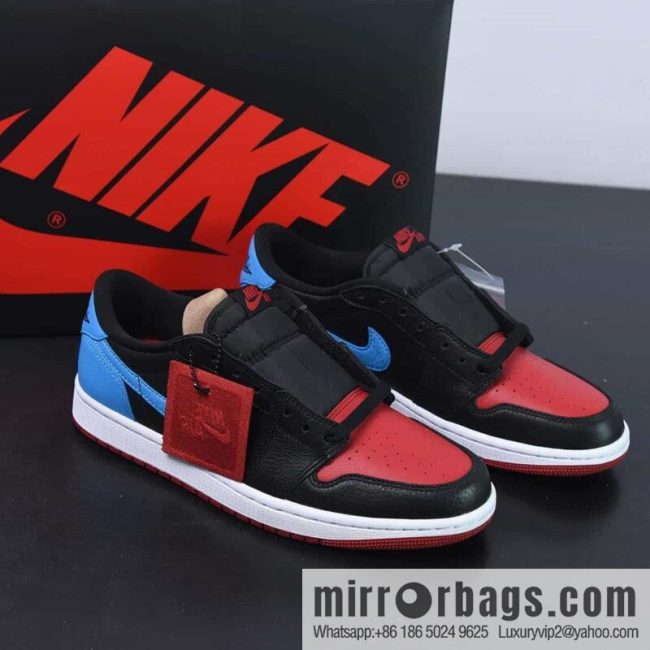 Air Jordan 1 Low OG AJ1 reverse warning light, black, red and blue, low-top basketball shoes, item number: CZ0775-046