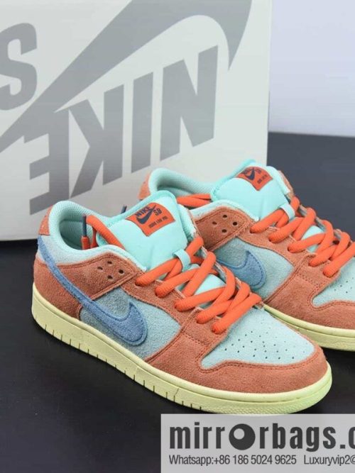 Nike SB Dunk Low Pro \"Orange Aqua\" Dunk Series Low Help Leisure Sports Skateboard Shoes \"Flip Lake Blue Bright Orange\" Item Number: DV5429-800
