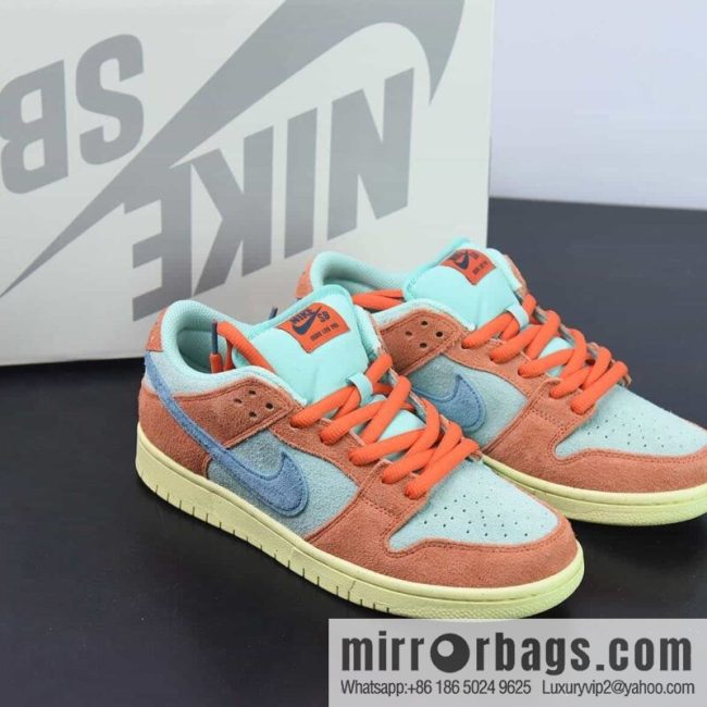 Nike SB Dunk Low Pro \"Orange Aqua\" Dunk Series Low Help Leisure Sports Skateboard Shoes \"Flip Lake Blue Bright Orange\" Item Number: DV5429-800