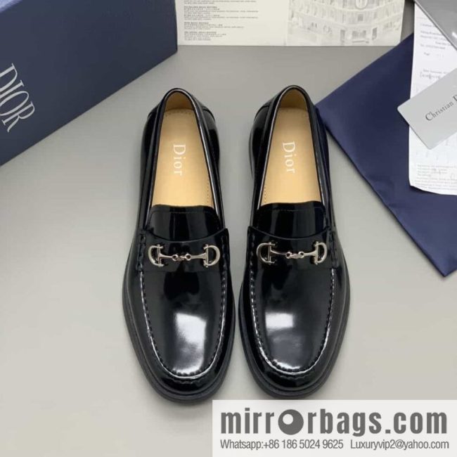 DIOR Dior men\'s loafers crafted in black smooth cow leather (fabric)