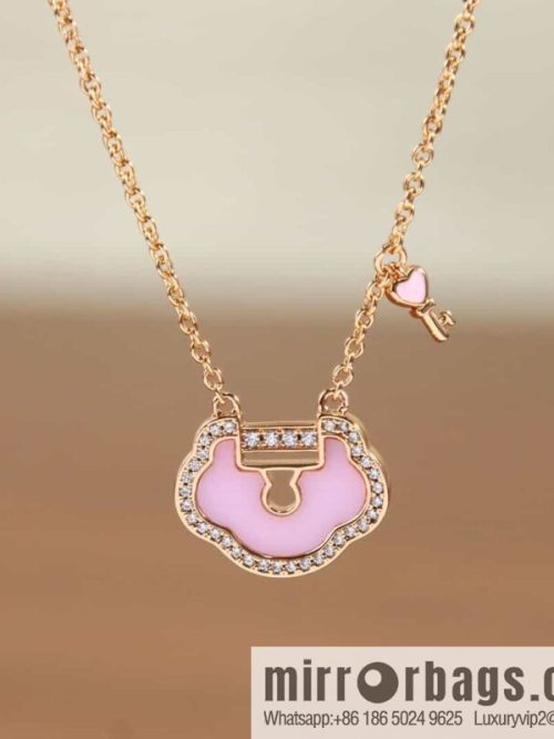 Qeelin Qixi Festival Large Safety Lock Ruyi Lock Necklace
