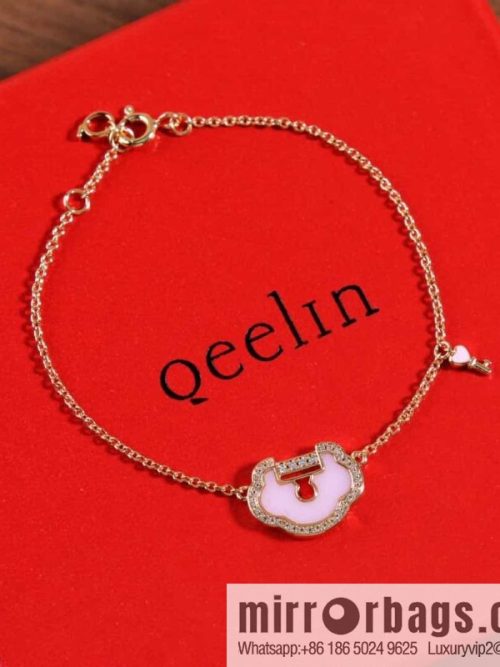 Qeelin Qixi Festival Large Safety Lock Ruyi Lock, Bracelet