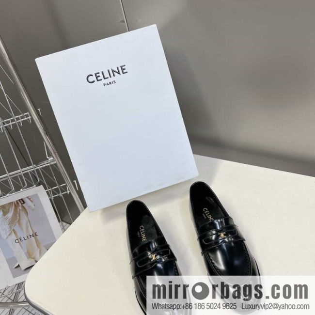 CELINEl Celine loafers Caesar door buckle series casual small leather shoes - Image 2