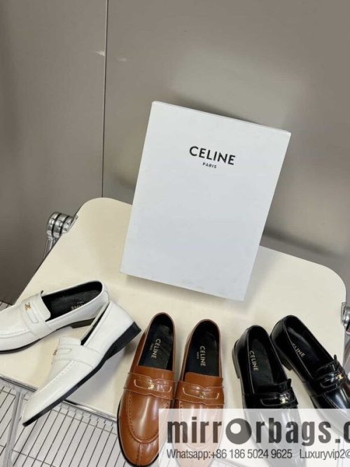 CELINEl Celine loafers Caesar door buckle series casual small leather shoes