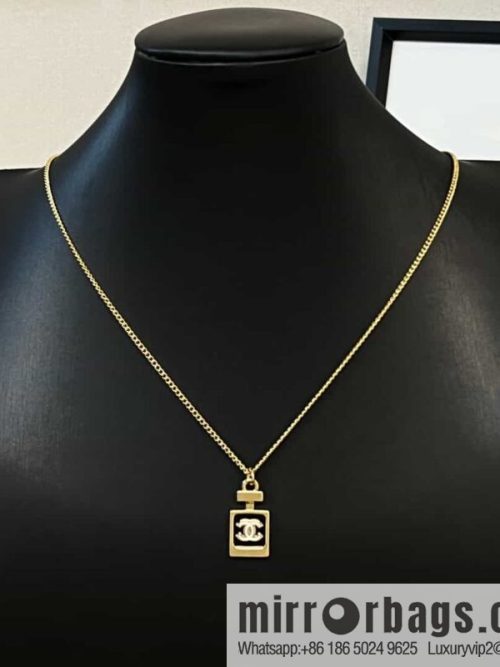 New ☑️ Chanel double c gold perfume bottle necklace