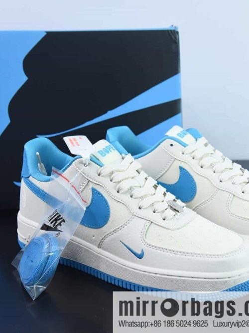 Nike Air Force 1 AF1 Air Force One/low-top, white and blue, ape head embroidery Item number: BS9055-750