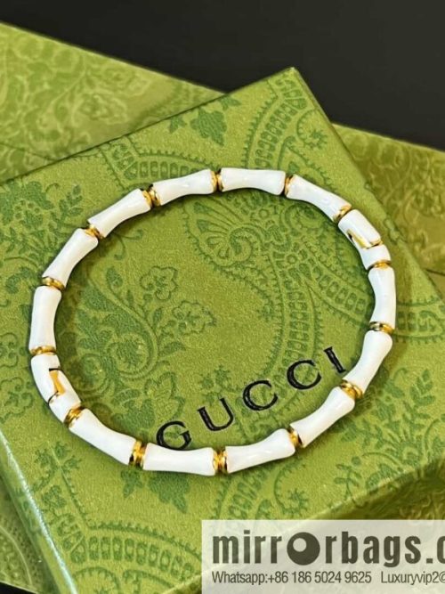 New Gucci Gucci white dripping oil bamboo bracelet bracelet