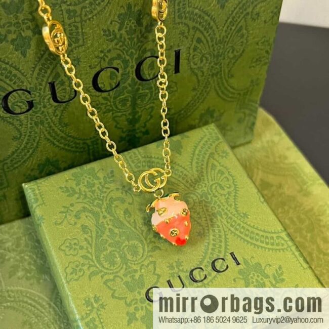 wsxc1690466672127_6-800x800meyrvgrmezu157877_20250705134859.jpg New Gucci Gucci strawberry π double G necklace stud earrings