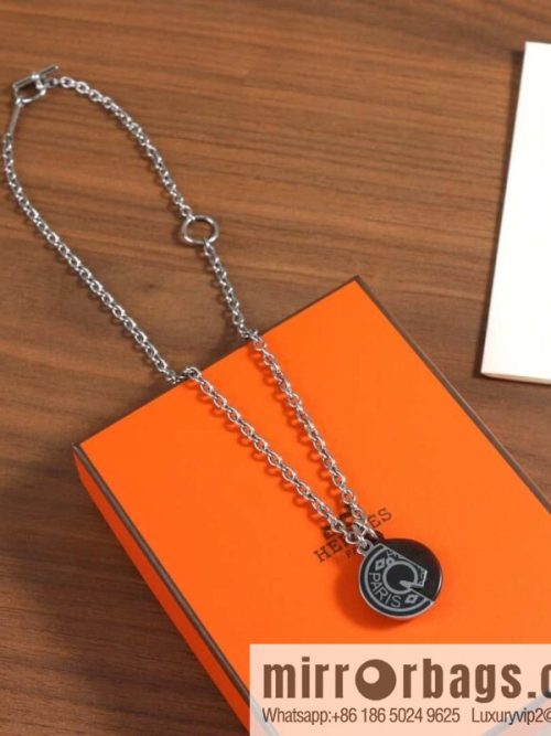 HERMES Carrousel Buffalo Horn OT Necklace