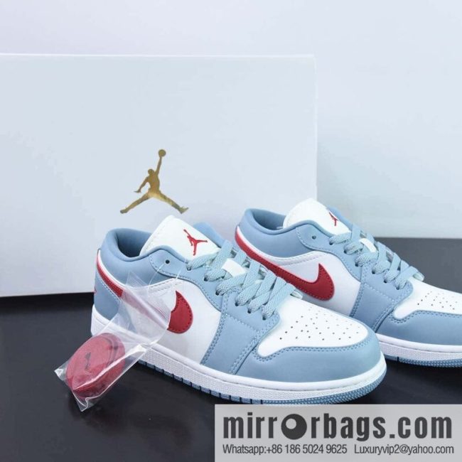 NK Air Jordan AJ1 Low blue, white and red sneakers Part number: DC0774-164