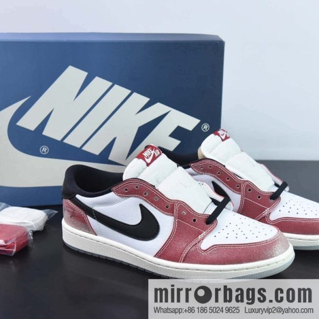 Air Jordan AJ1 Retro Low OG Son of Jordan White and Red Sneakers Part Number: FN0432-017
