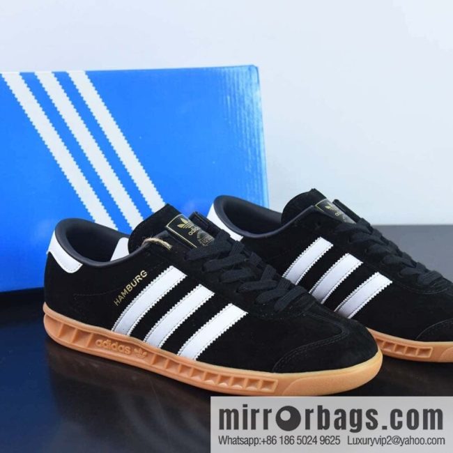 Adi AD Originals State Series IL Status Series Classic Vintage Dexun Style Casual Sports Board Shoes \"Suede Black and White Raw Rubber S76696\"