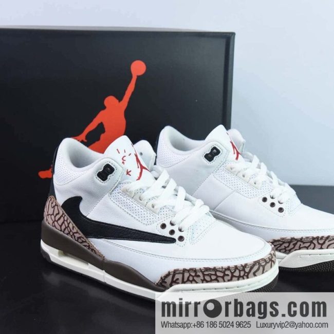 Air Jordan 3 Retro white bark sneakers AJ3 item number: 136064 168