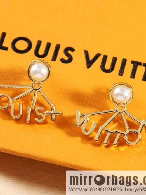 Louis Vuitton lv spelling fan letter stud earrings