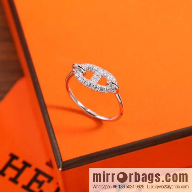 New ☑️ Hermès HERMES full diamond pig nose ring