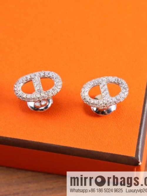 New ☑️ Hermès HERMES full drill pig nose stud earrings