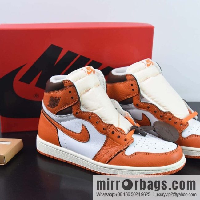 Air Jordan1 AJ1 Jordan 1st generation high-top basketball shoes/white orange \"Hermès Orange\" item number: DO9369-101