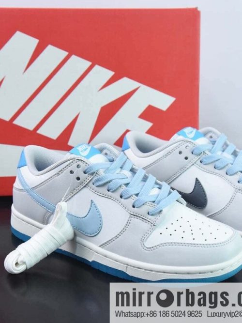 SB Dunk Low \"520 🥰 Dunk series low-top casual sports skateboard shoes\" Light gray day blue 520 Valentine\'s Day \"Item number: FN3433-141