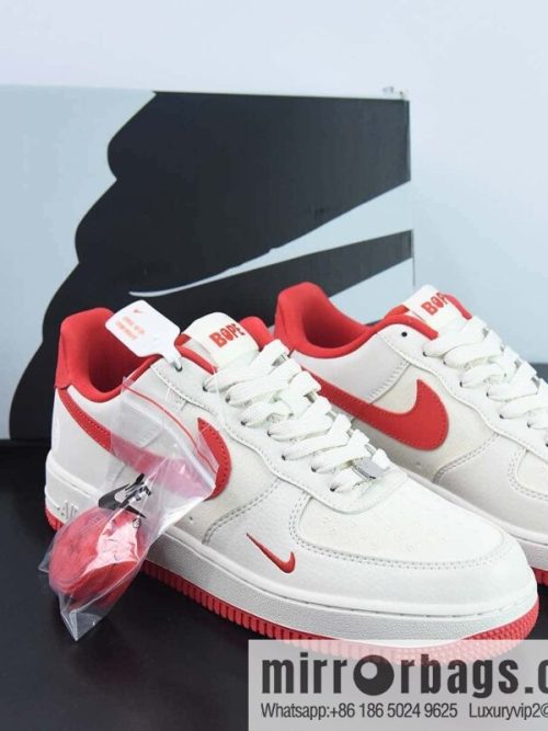 Nike Air Force 1 AF1 Air Force One/low-top, white and red, ape head embroidery Item number: BS9055-749