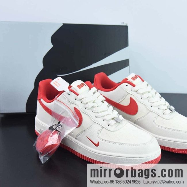 Nike Air Force 1 AF1 Air Force One/low-top, white and red, ape head embroidery Item number: BS9055-749