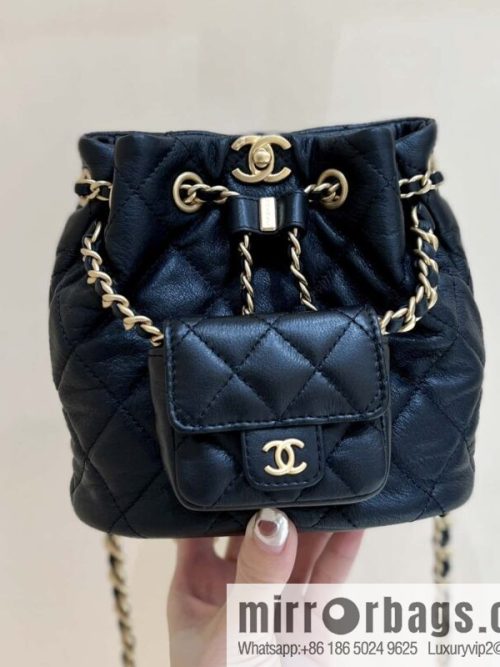 CHANEL small shoulder backpack AS3947 black