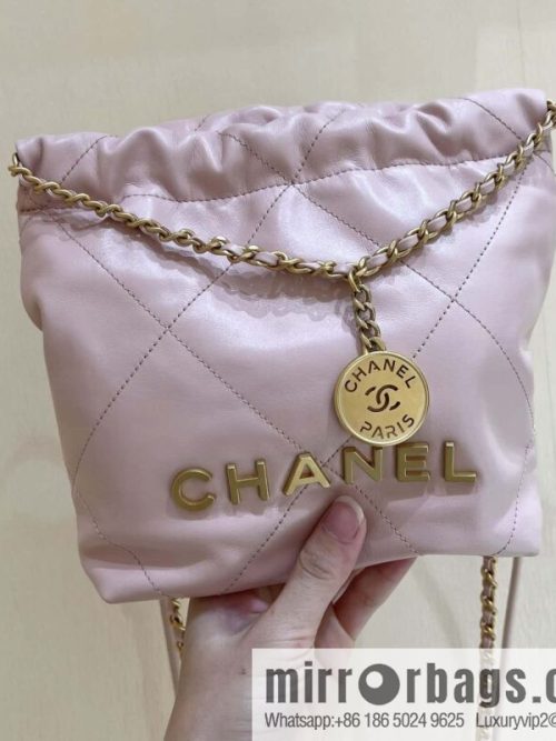 CHANEL 23S spring and summer series mini 22 bags AS3980 pink/gold buckle