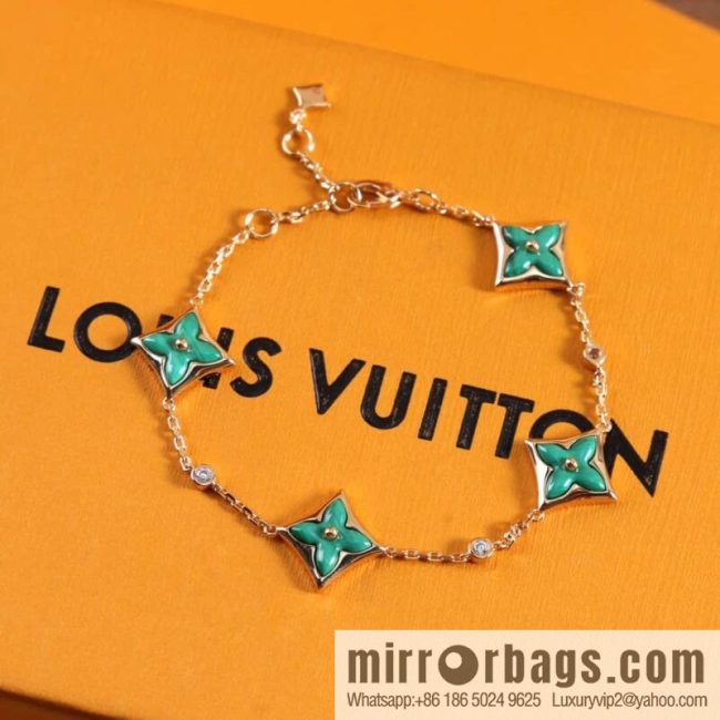 Louis Vuitton Louis Vuitton LV rhombus four-flower white shell, pink shell, malachite bracelet - Image 2