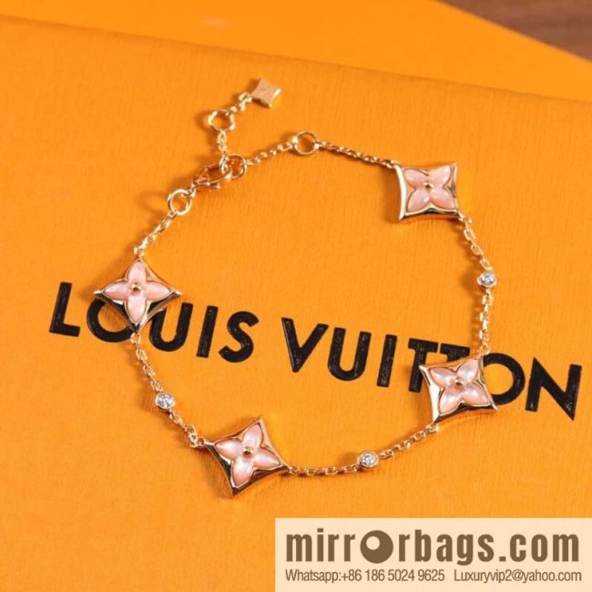 Louis Vuitton Louis Vuitton LV rhombus four-flower white shell, pink shell, malachite bracelet - Image 4