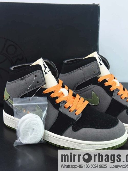 NK Air Jordan 1 Mid SE \"Craft\" AJ1 Joe 1 Black Coal Ash, Zhongbang Casual Board Shoes, Item Number: FD6817-003