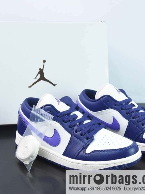 NK Air Jordan 1 Low \"Sail Purple\" AJ1 Jordan Generation Low Top Classic Vintage Culture Leisure Sports Basketball Shoes \"Off White Dark Purple\" DC0774-502