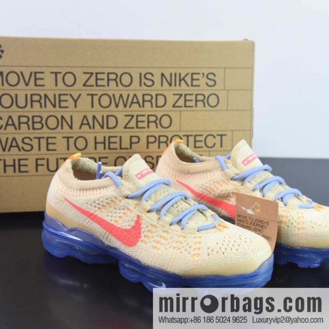 Nike Air Vapormax2023 FK full palm length air unit cushioning running shoes \"sesame yellow blue purple red hook\" item number: DV6840-200