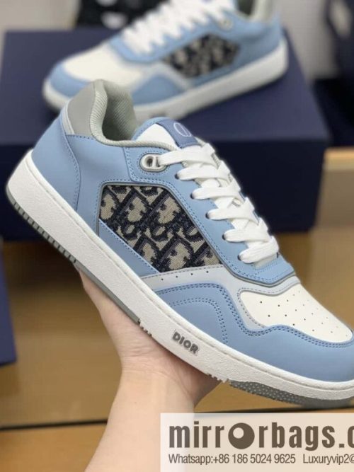 DIOR Dior uses black smooth cow leather (fabric) to carefully make B27 low-top sneakers
