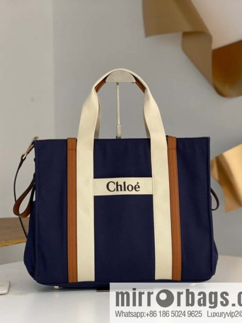 2023S Chloe KIDS Mother and Child Bag 40CM Navy Blue with Brown