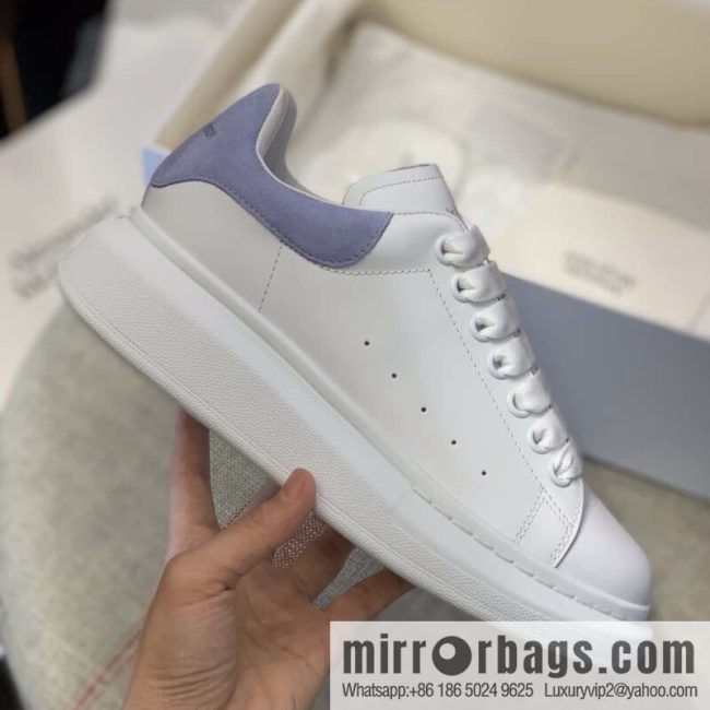 Alexander McQueen light blue velvet tail sneakers