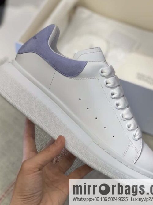 Alexander McQueen light blue velvet tail sneakers