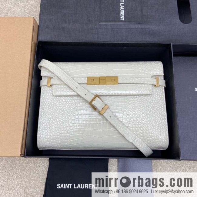 Manhattan latest bag type flip Manhattan baguette bag beige alligator pattern/ancient gold model: 553742