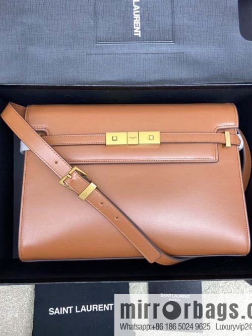 Manhattan latest bag type flip Manhattan baguette bag brown toothpick pattern/ancient gold hardware model: 553742