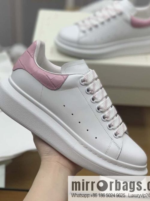 Alexander McQueen pink alligator tail women\'s sneakers