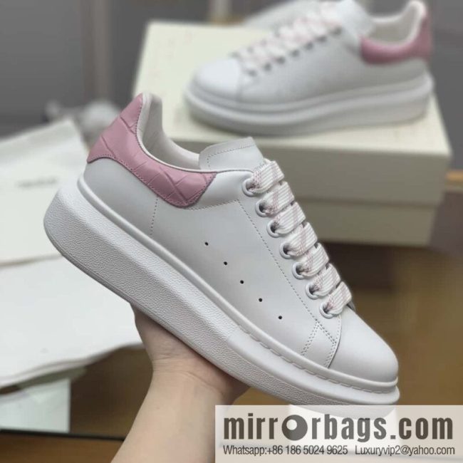 Alexander McQueen pink alligator tail women\'s sneakers