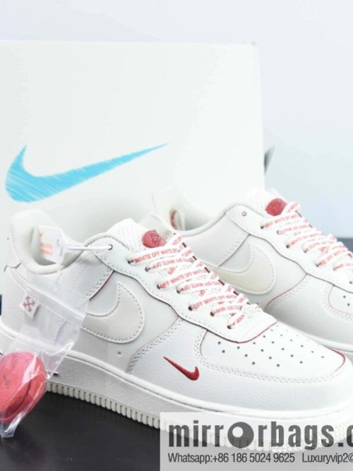 Nike Air Force 1 Low 07 x OFF WHITE Joint White and Red Item Number: PF9055 767